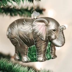 Old World Christmas Blown Glass Large Elephant Ornament