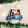 Old World Christmas Blown Glass Golf Cart Santa Ornament