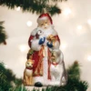 Old World Christmas Blown Glass Santa's Furry Friends Ornament -Glitter Shop image 403