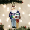 Old World Christmas Blown Glass Postman Santa Ornament -Glitter Shop image 428