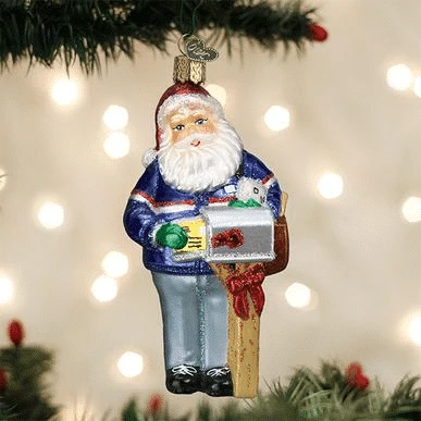 Old World Christmas Blown Glass Postman Santa Ornament 3 Old World Christmas Blown Glass Postman Santa Ornament