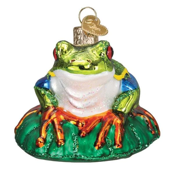 Red-eyed Tree Frog Ornament Old World Christmas 4 Red-eyed Tree Frog Ornament Old World Christmas - Image 2