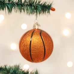 Old World Christmas Blown Glass Basketball Ornament