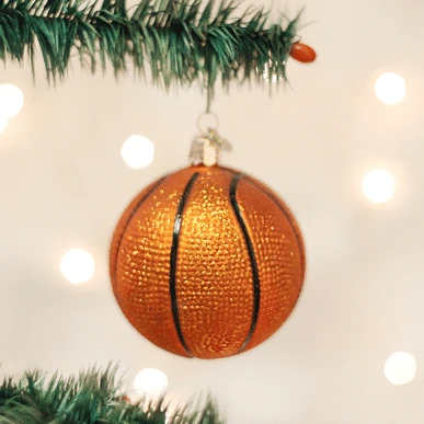 Old World Christmas Blown Glass Basketball Ornament 3 Old World Christmas Blown Glass Basketball Ornament