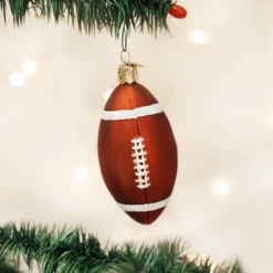 Old World Christmas Blown Glass Football Ornament