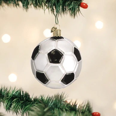 Old World Christmas Blown Glass Soccer Ball Ornament 3 Old World Christmas Blown Glass Soccer Ball Ornament