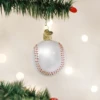 Old World Christmas Blown Glass Baseball Ornament -Glitter Shop image 443