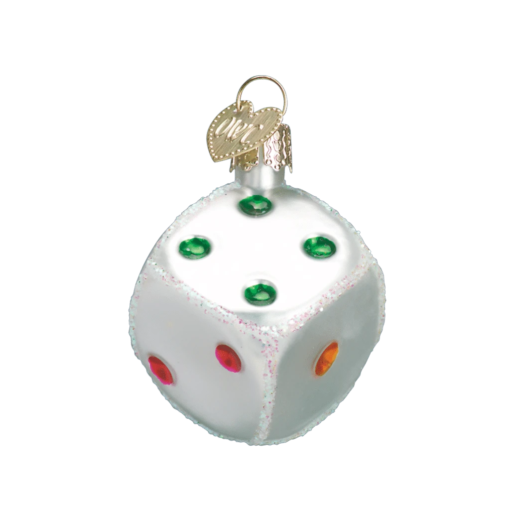 Old World Christmas Blown Glass Dice Ornament 4 Old World Christmas Blown Glass Dice Ornament - Image 2