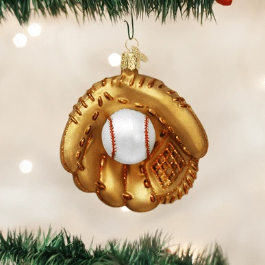 Baseball Mitt Ornament Old World Christmas 3 Baseball Mitt Ornament Old World Christmas