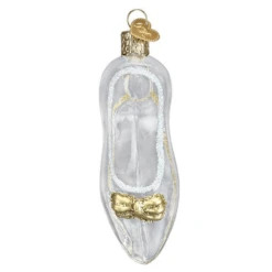 Old World Christmas Blown Glass Cinderella's Slipper Ornament -Glitter Shop image 480 2