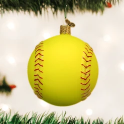Old World Christmas Blown Glass Softball Ornament