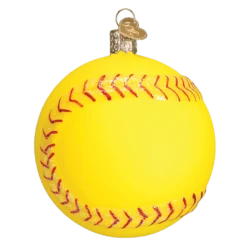 Old World Christmas Blown Glass Softball Ornament -Glitter Shop image 504