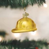 Old World Christmas Blown Glass Construction Helmet Ornament -Glitter Shop image 532