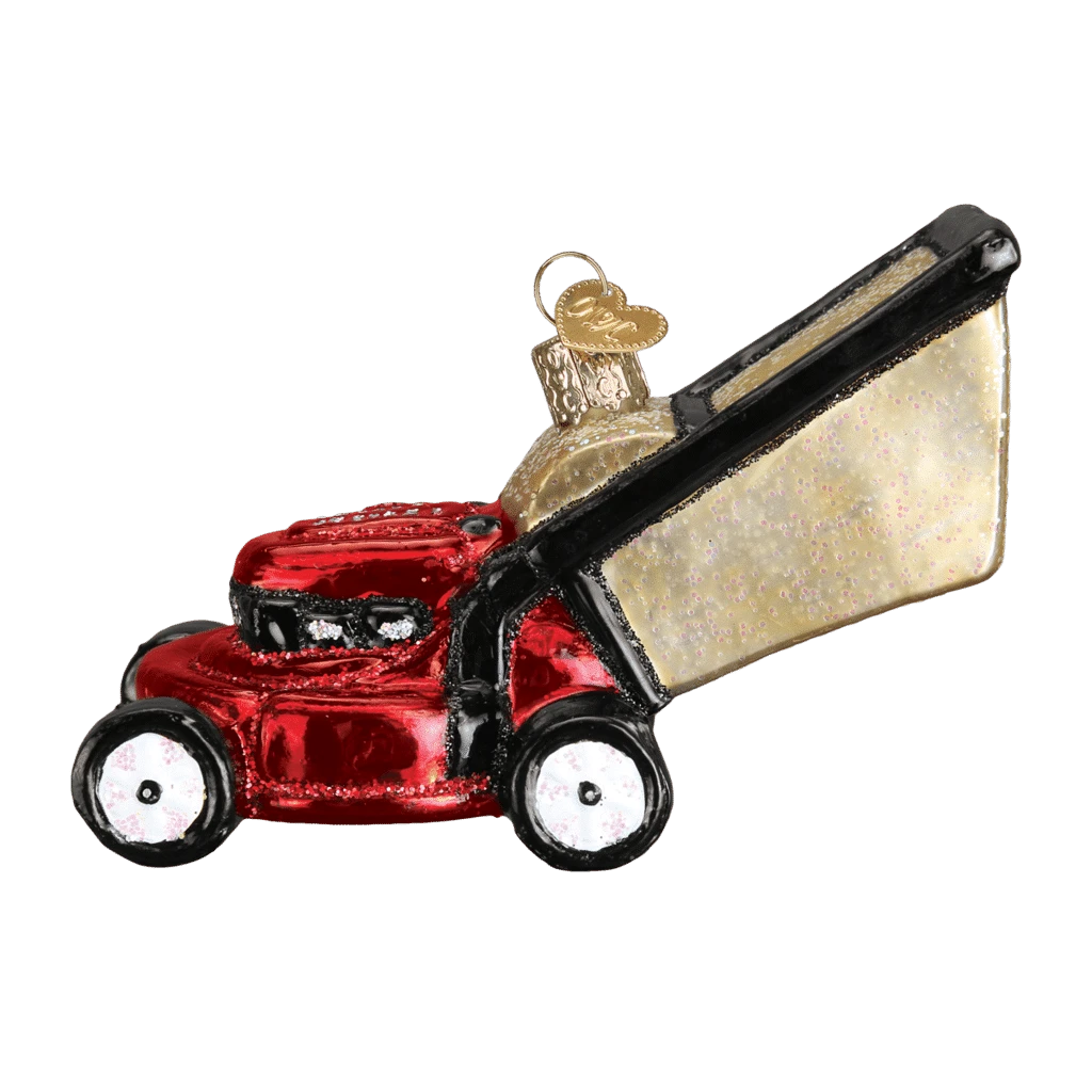 Old World Christmas Blown Glass Lawn Mower Ornament 4 Old World Christmas Blown Glass Lawn Mower Ornament - Image 2