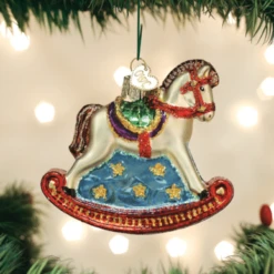 Old World Christmas Blown Glass Rocking Horse Ornament