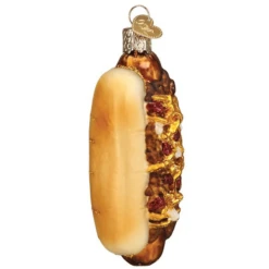 Old World Christmas Blown Glass Chili Cheese Dog Ornament -Glitter Shop image 586