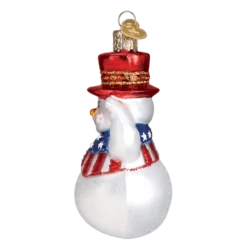 Old World Christmas Blown Glass Patriotic Snowman Ornament -Glitter Shop image 61 3