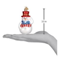 Old World Christmas Blown Glass Patriotic Snowman Ornament -Glitter Shop image 62 4