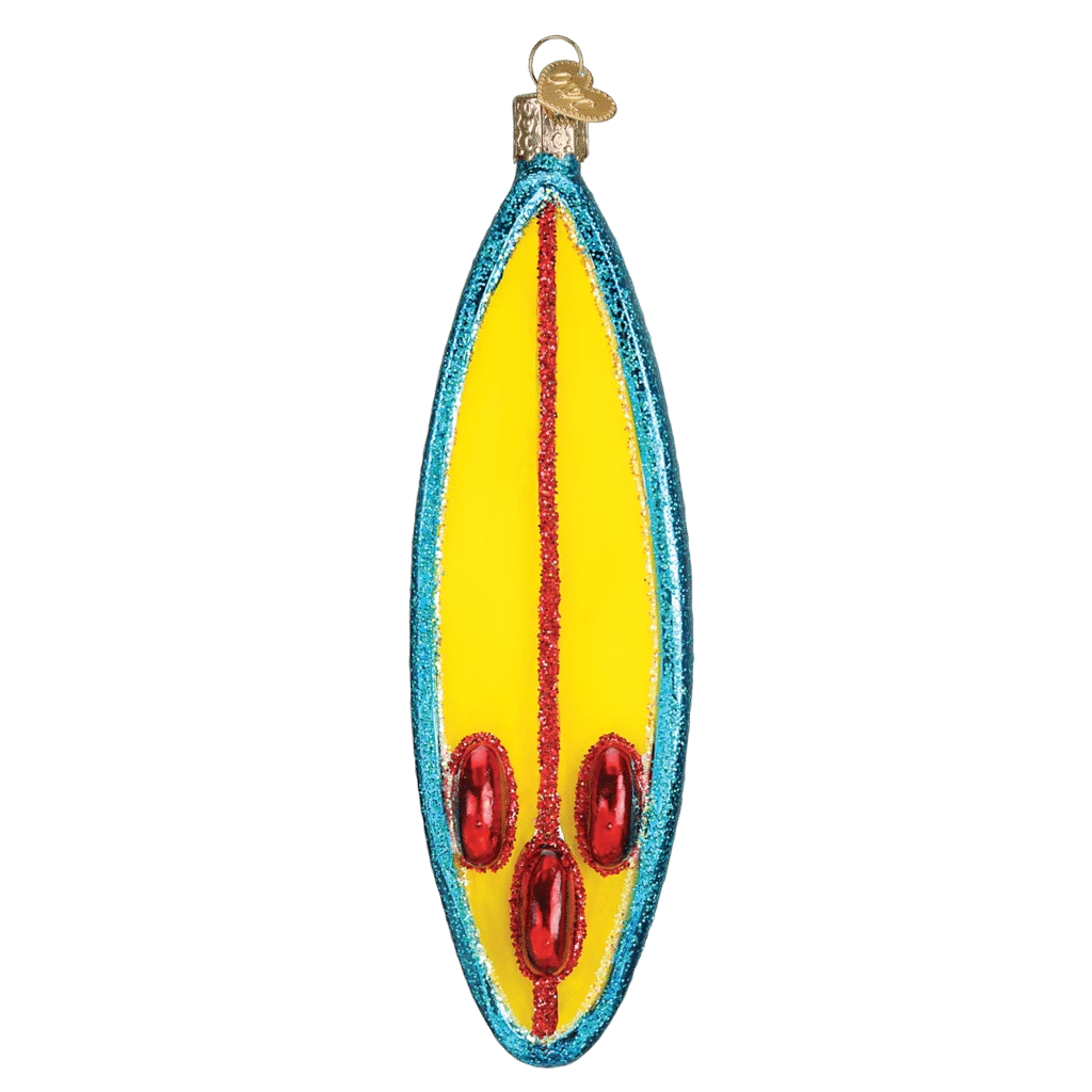 Old World Christmas Blown Glass Surfboard Ornament 4 Old World Christmas Blown Glass Surfboard Ornament - Image 2