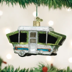 Old World Christmas Blown Glass Tent Camper Ornament