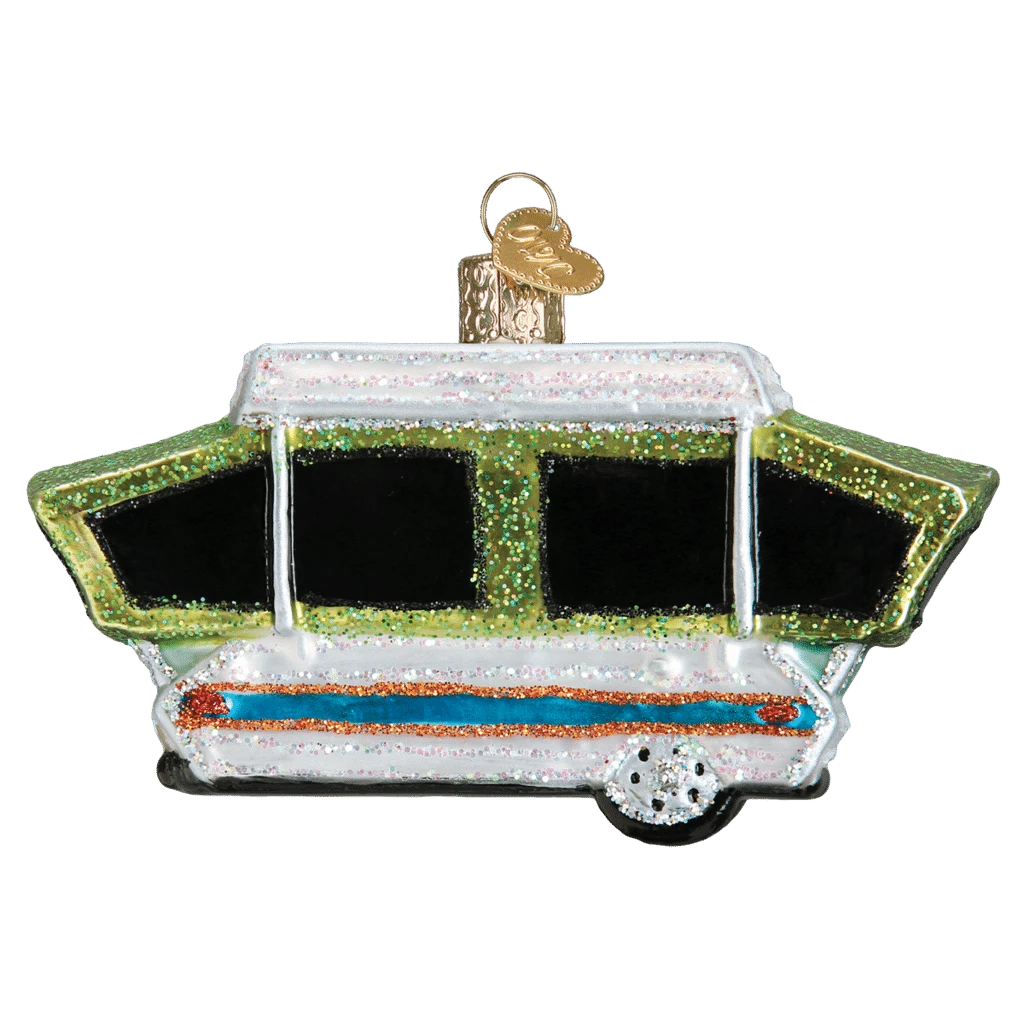 Old World Christmas Blown Glass Tent Camper Ornament 4 Old World Christmas Blown Glass Tent Camper Ornament - Image 2