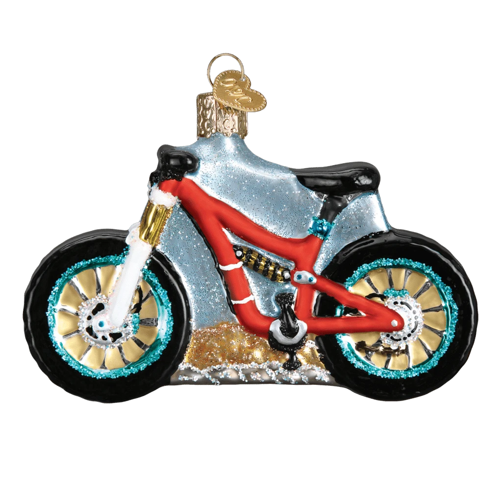 Old World Christmas Blown Glass Mountain Bike Ornament 4 Old World Christmas Blown Glass Mountain Bike Ornament - Image 2