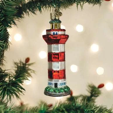 Old World Christmas Blown Glass Hilton Head Lighthouse Ornament 3 Old World Christmas Blown Glass Hilton Head Lighthouse Ornament