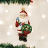 Old World Christmas Blown Glass Santa With Wreath Ornament 1 Old World Christmas Blown Glass Santa With Wreath Ornament -Glitter Shop image 674
