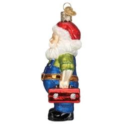 Old World Christmas Blown Glass Handyman Santa Ornament -Glitter Shop image 682