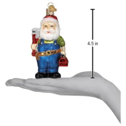 Old World Christmas Blown Glass Handyman Santa Ornament -Glitter Shop image 683
