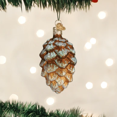 Old World Christmas Blown Glass Woodland Cone Ornament 3 Old World Christmas Blown Glass Woodland Cone Ornament