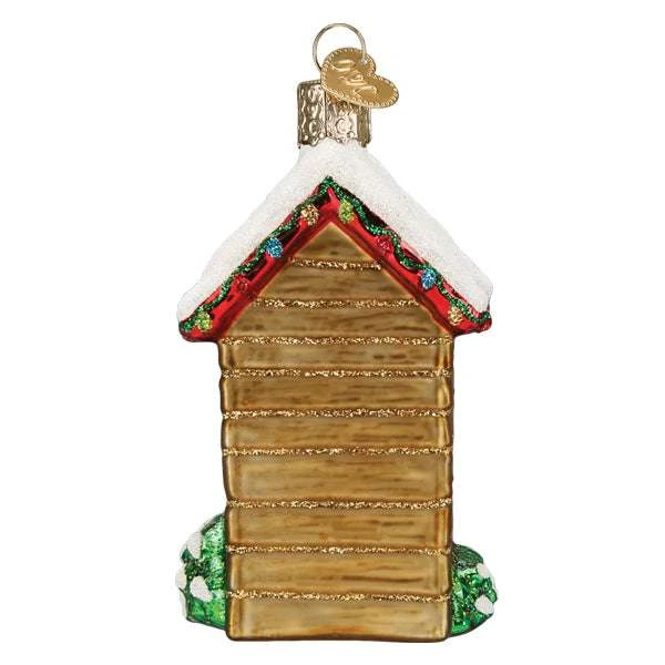 Old World Christmas Blown Glass Holiday Outhouse Ornament 4 Old World Christmas Blown Glass Holiday Outhouse Ornament - Image 2