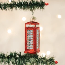 English Phone Booth Ornament Old World Christmas