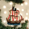 Old World Christmas Blown Glass Pirate Ship Ornament -Glitter Shop image 759