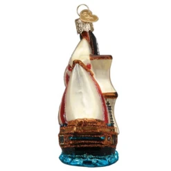 Old World Christmas Blown Glass Pirate Ship Ornament 8 Old World Christmas Blown Glass Pirate Ship Ornament -Glitter Shop image 761