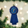 Old World Christmas Blown Glass Blue Ribbon Ornament -Glitter Shop image 77 4