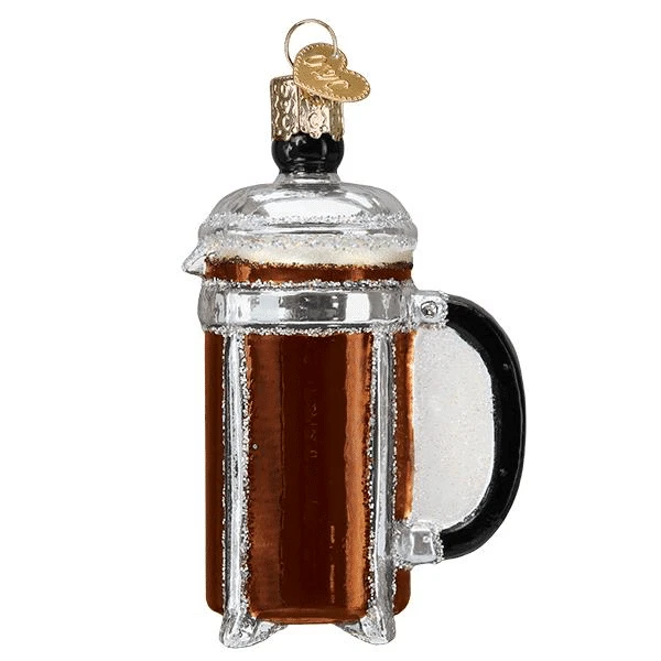Old World Christmas Blown Glass French Coffee Press Ornament 4 Old World Christmas Blown Glass French Coffee Press Ornament - Image 2