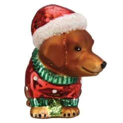 Dashing Dachshund Puppy Ornament Old World Christmas -Glitter Shop image 82 2