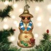 Old World Christmas Blown Glass Sand Snowman Ornament -Glitter Shop image 86 1