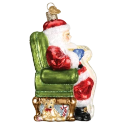 Santa Checking His List Ornament Old World Christmas 7 Santa Checking His List Ornament Old World Christmas -Glitter Shop image 87 4