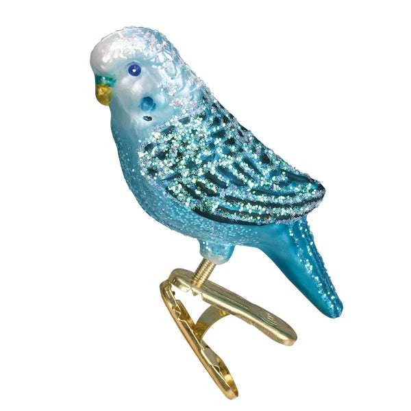 Blue Miniature Parakeet Ornament Old World Christmas 4 Blue Miniature Parakeet Ornament Old World Christmas - Image 2